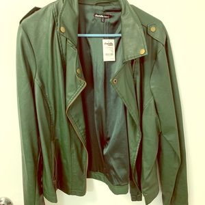 Green faux leather jacket. Never worn.